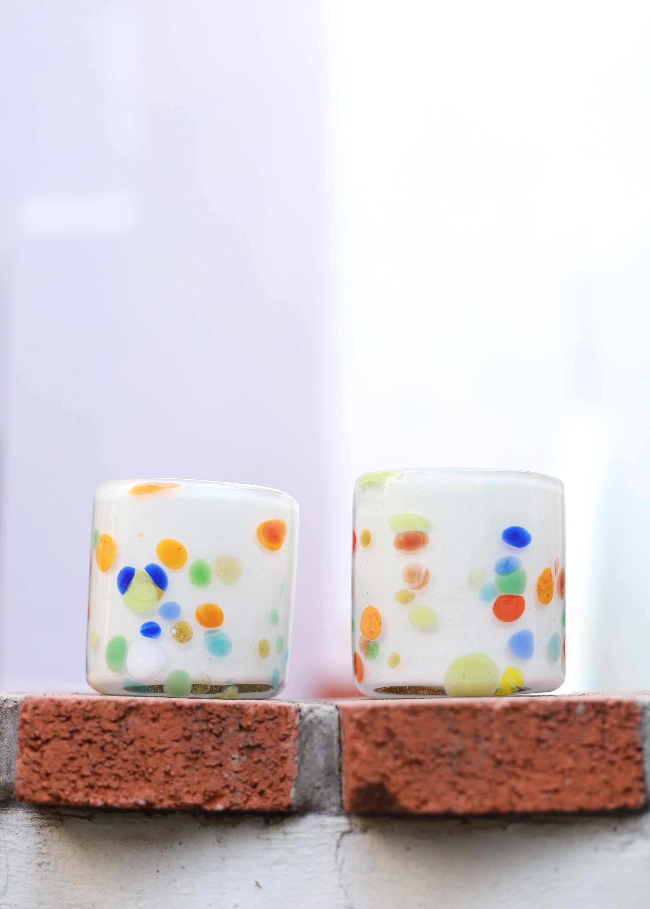 Hand Blown - Confetti Glass Tumbler - 8 ounces - 250 ml