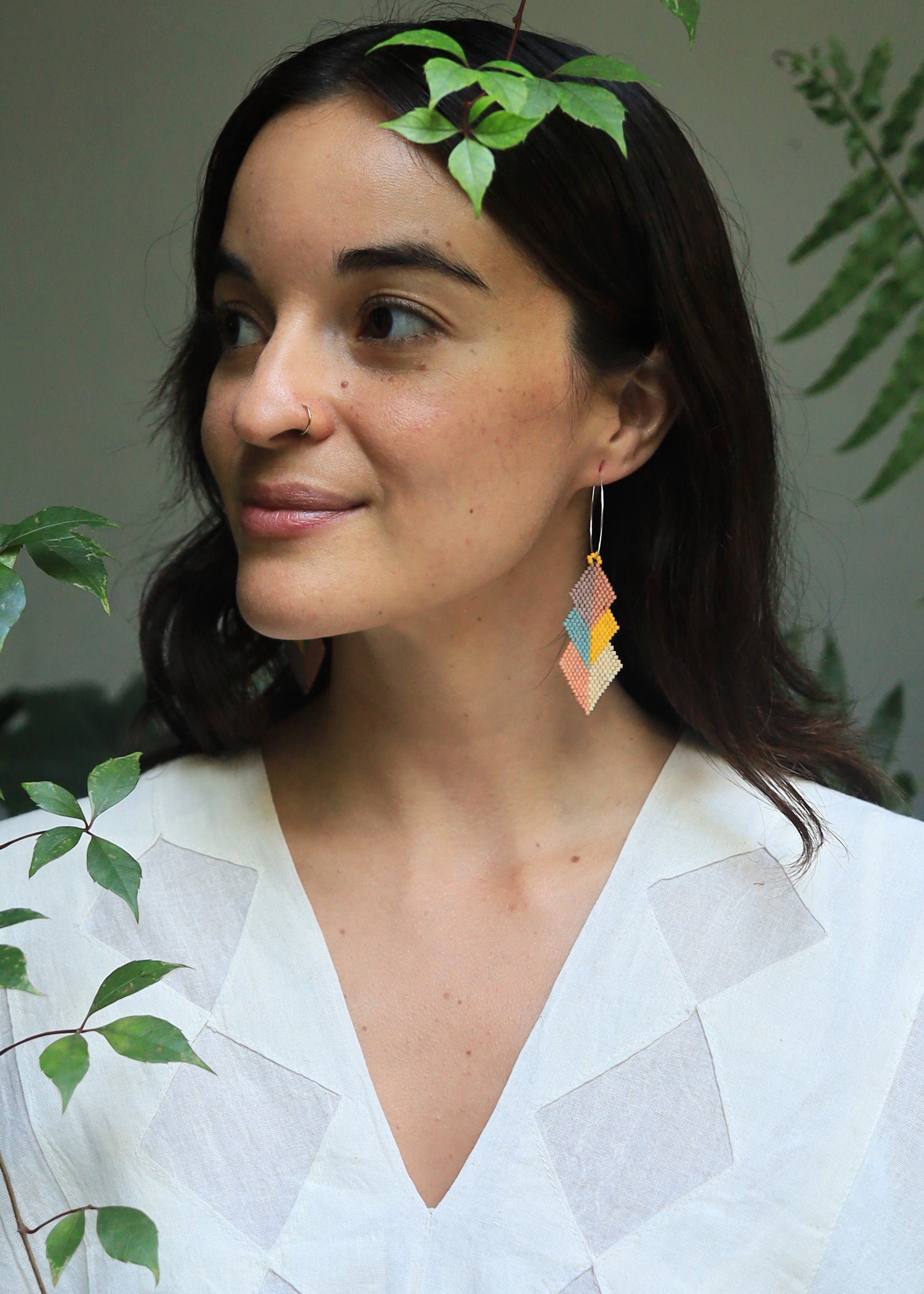 ēska askī x LUZ Collection - Beaded Earrings Japanese Glass Seed Beads - Tu'uri xúkwiri