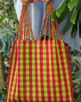 Hand Woven - Las Rayas Tote - Bright Gingham