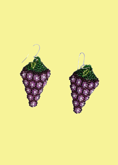 Indigenous - Maya Made - Beaded Grape Earrings