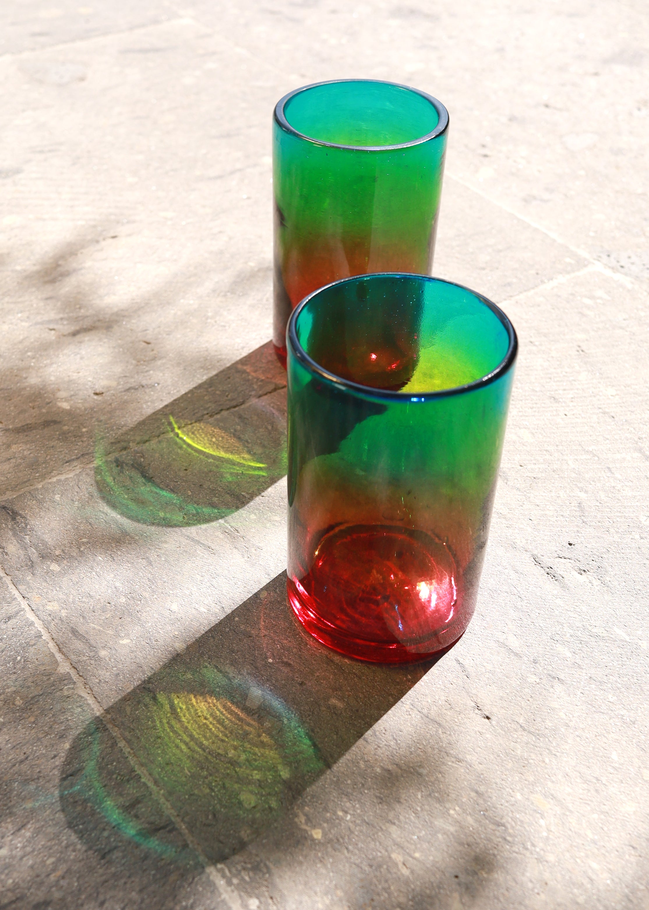 Iris Glass - Set of 2 - Hand blown - 12 ounces - 375ml