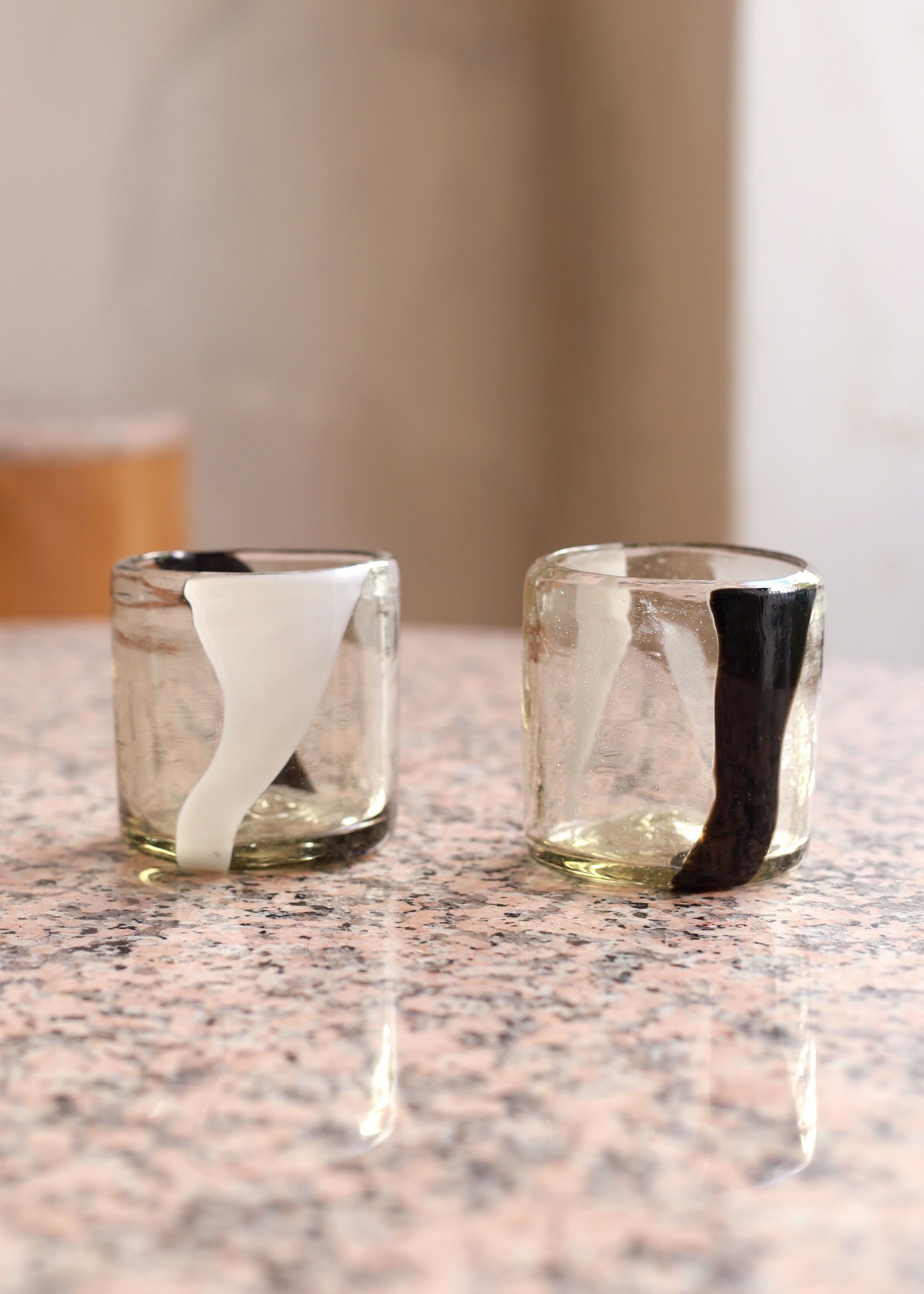 Hand Blown Negra Glass Tumbler - 8 ounces - 250 ml