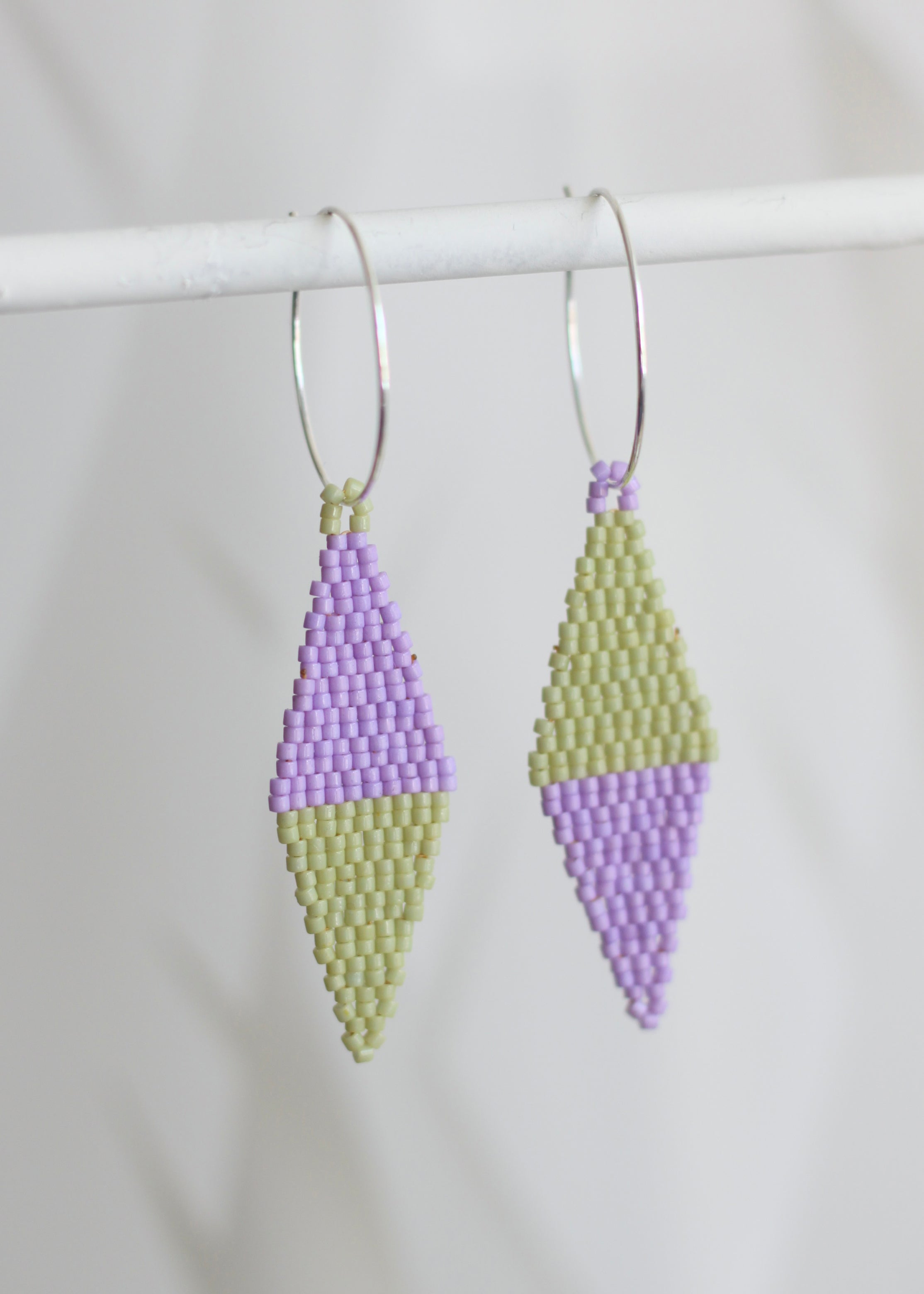 Native American - Wixárika Beaded Earrings Japanese Glass Seed Beads