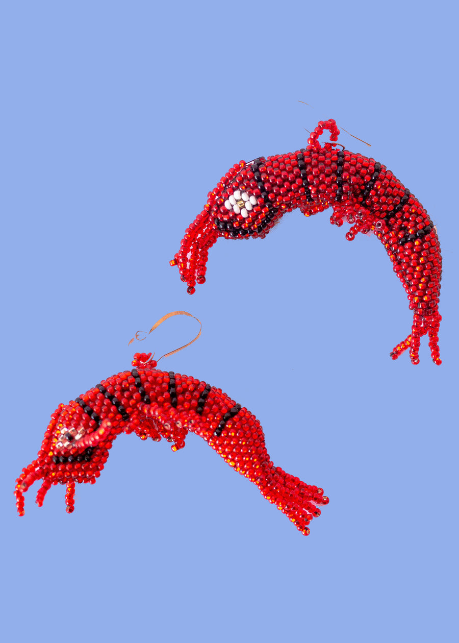 Beaded Shrimp Earrings