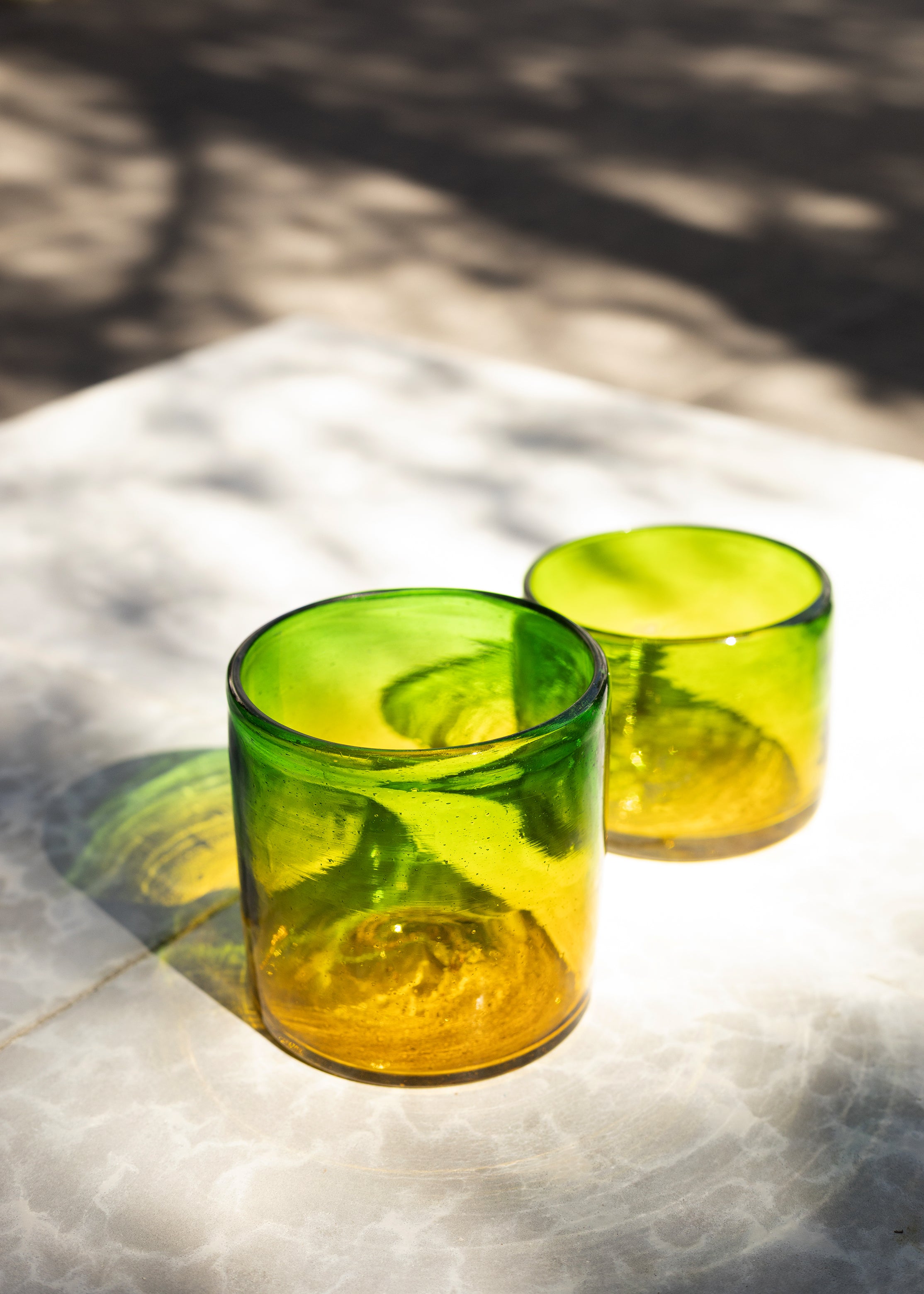 Verdarillo Glass - Set of 2 - Hand blown - 2 Sizes