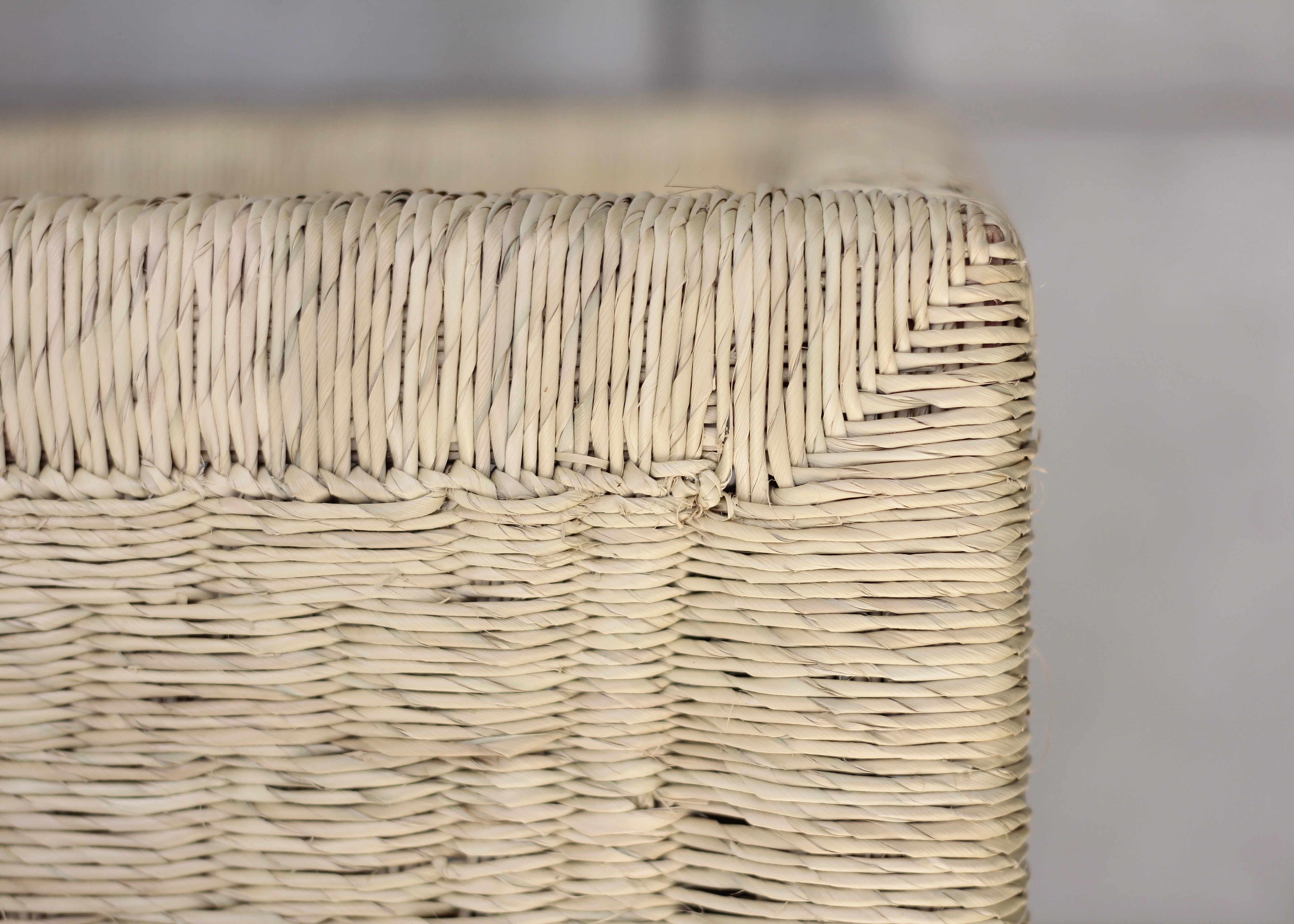 Set of 2 Woven Palm Stools