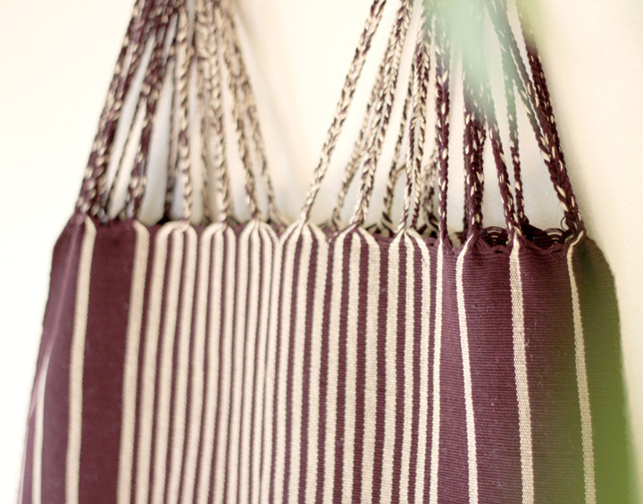 Hand Woven - Las Rayas Tote - Vino Tinto