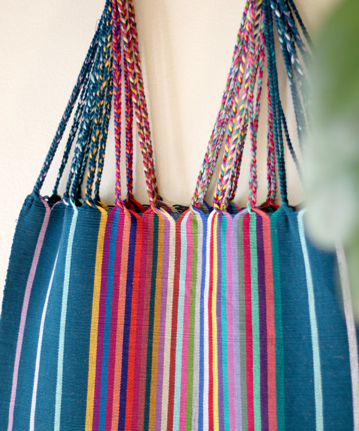 Las Rayas Tote - Verdoso with Rainbow Stripe