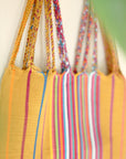 Las Rayas Tote - Gold with Rainbow Stripe