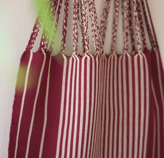 Hand Woven - Las Rayas Tote - Sangria