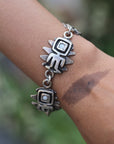 Vintage Sterling Silver & Opal Alien Bracelet