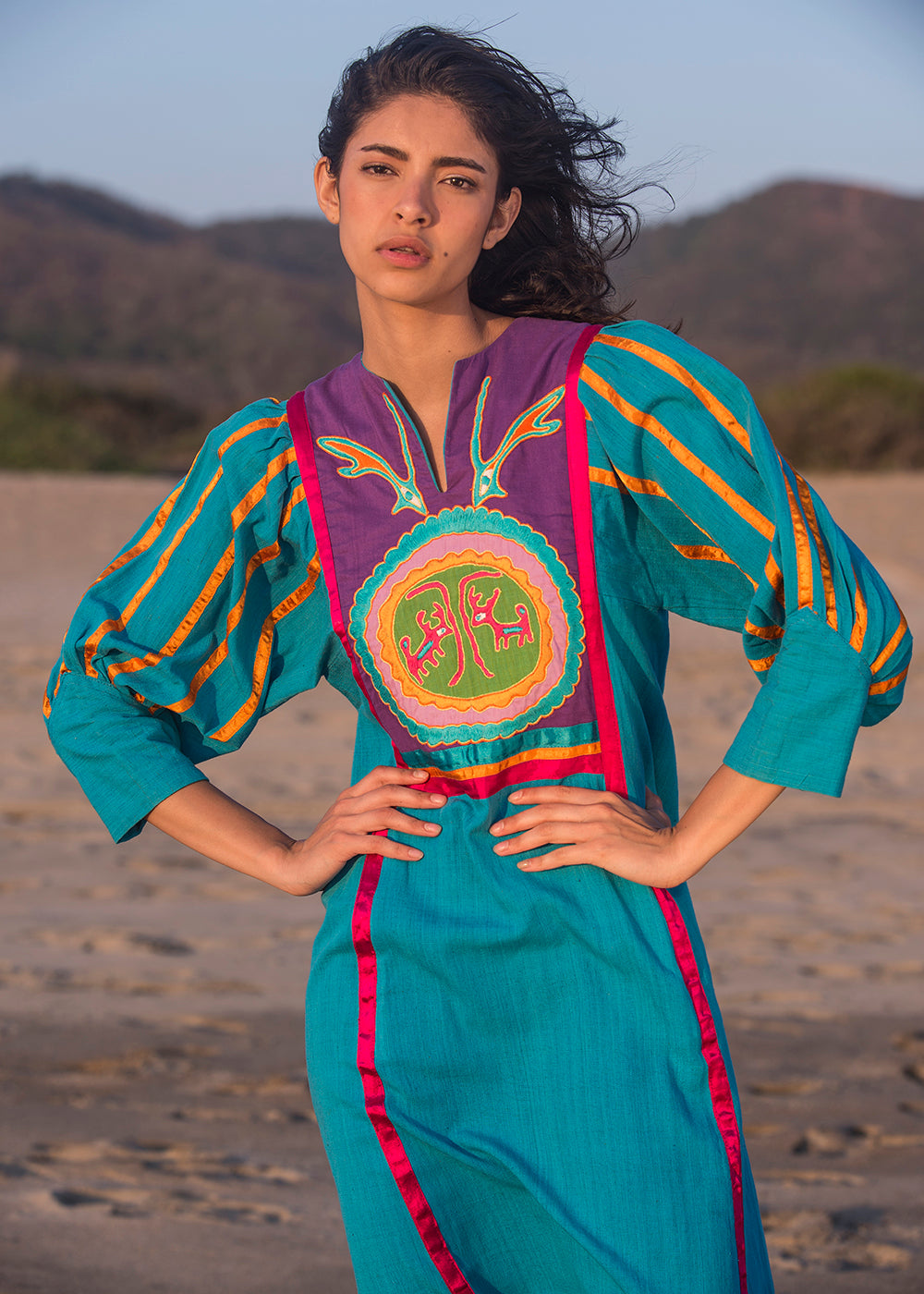 Vintage Embroidered Dress - Telas Tlaquepaque