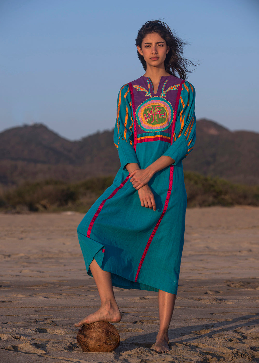 Vintage Embroidered Dress - Telas Tlaquepaque