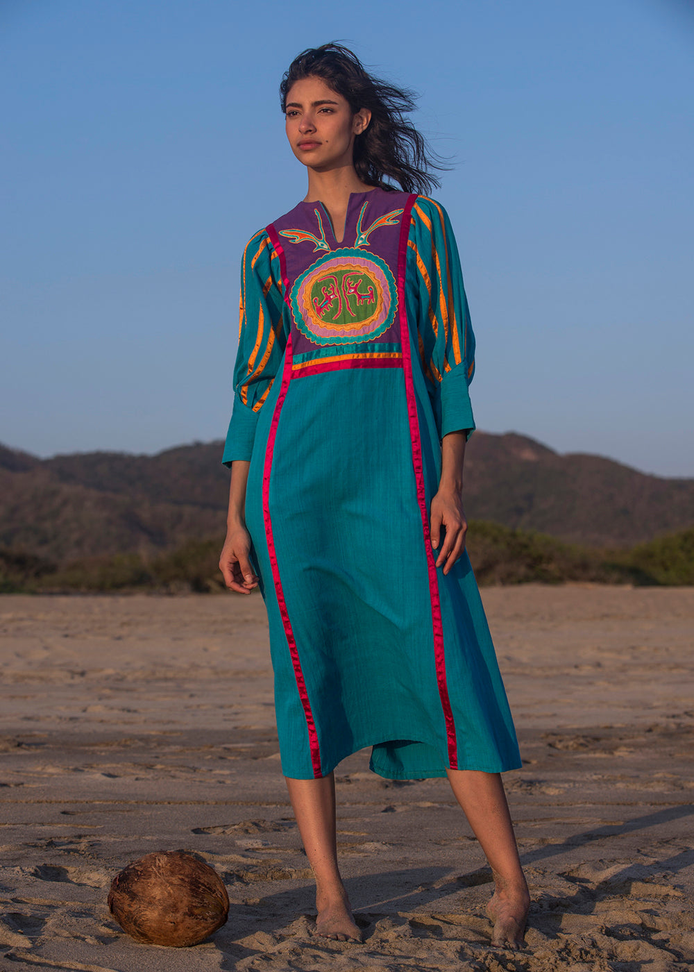 Vintage Embroidered Dress - Telas Tlaquepaque