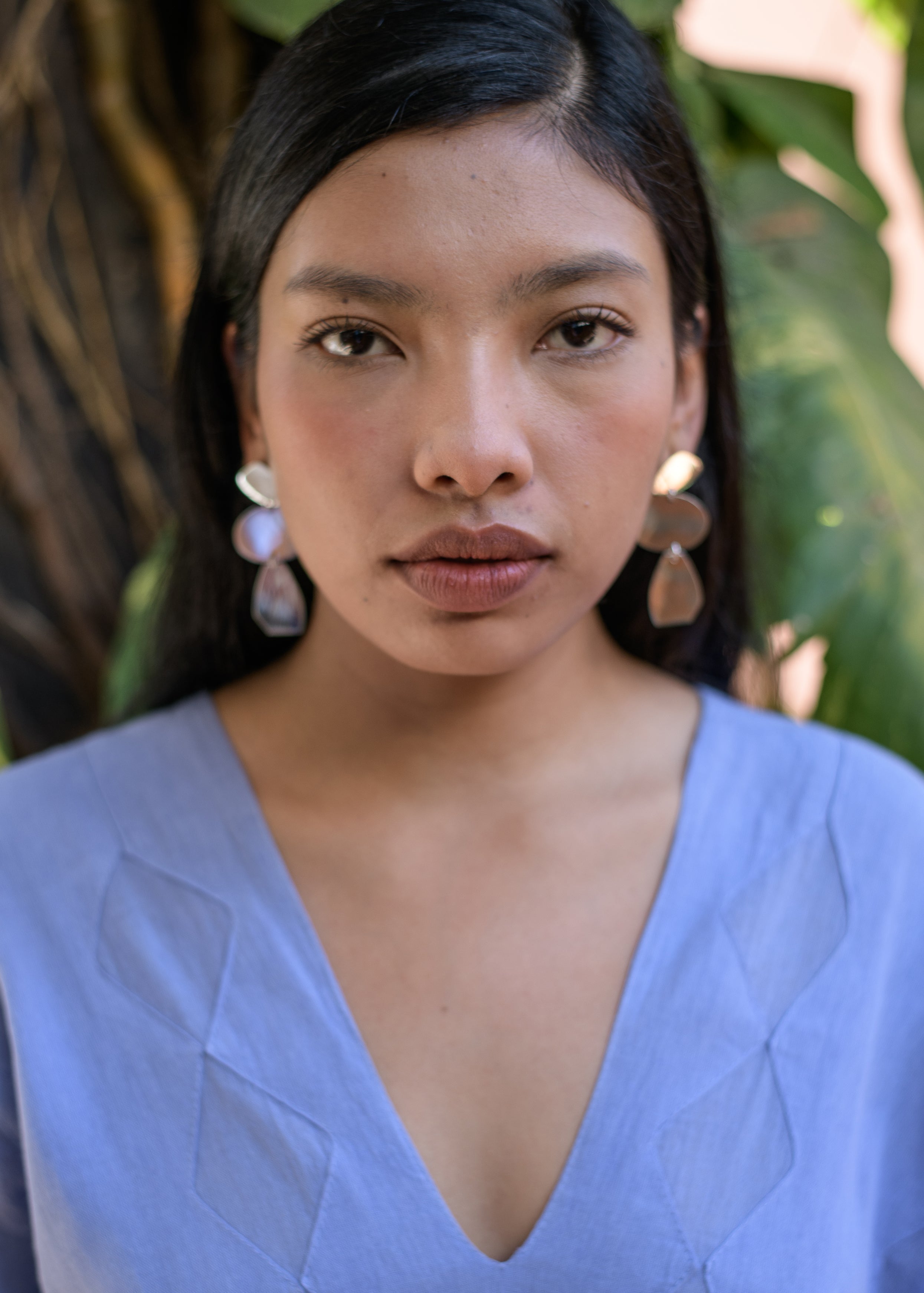 Silver Earrings - Stone